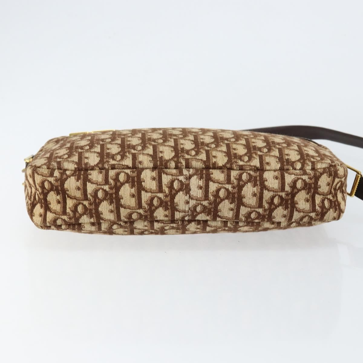 Christian Dior Vintage Trotter Crossbody Bag Diorissimo Coated Canvas Brown Canvas Shoulder Bag Bag (Pre-Owned)