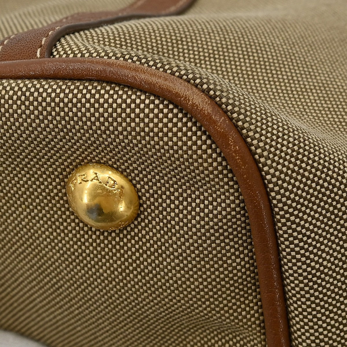 Prada Logo Convertible Tote Canvas With Leather Beige Canvas Tote Bag Bag