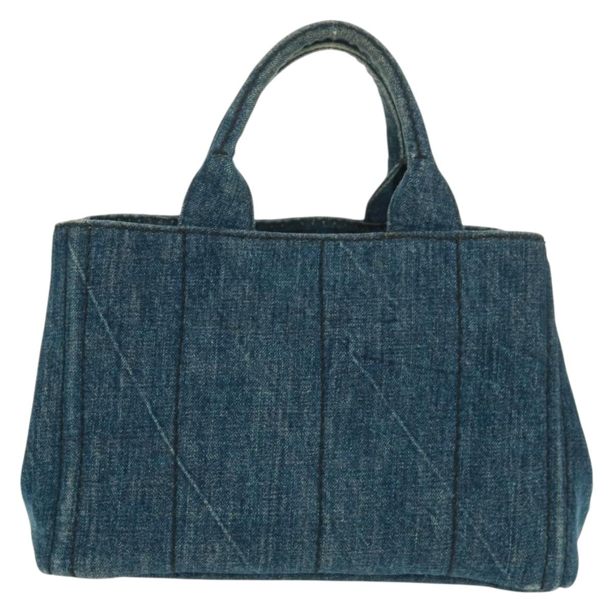 Prada Canapa Tote Denim Blue Denim_Jeans Tote Bag Bag