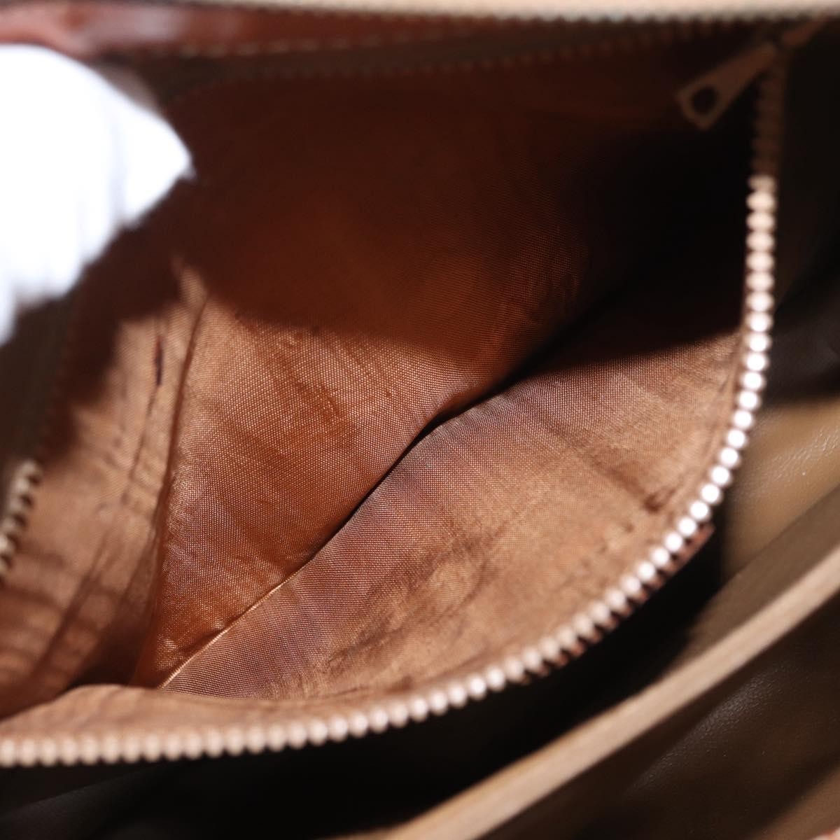 Celine Vintage Macadam Handbag Canvas And Leather Brown Canvas Handbag
