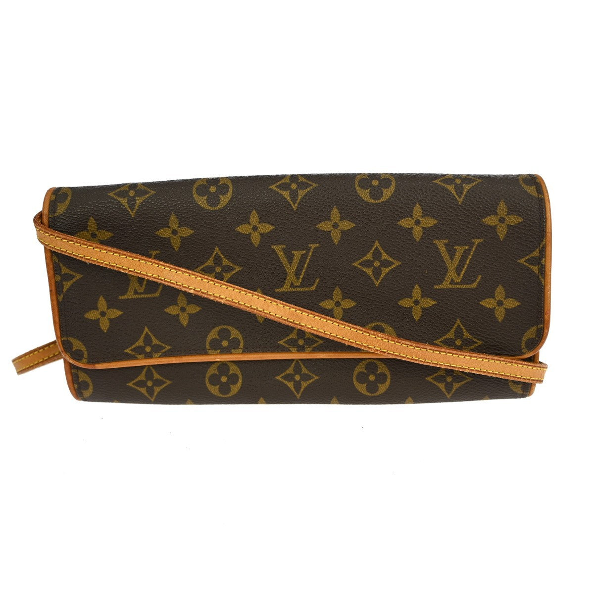 Louis Vuitton Twin Handbag Monogram Canvas Brown Canvas Clutche & Pouche Bag