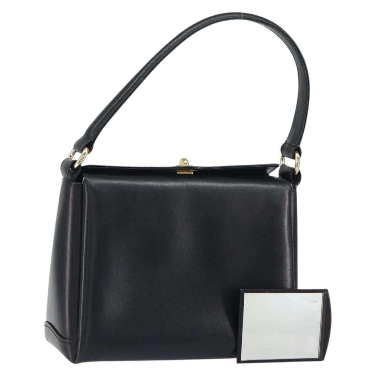 Gucci Vintage Handbag Leather Black Leather Handbag (Pre-Owned)