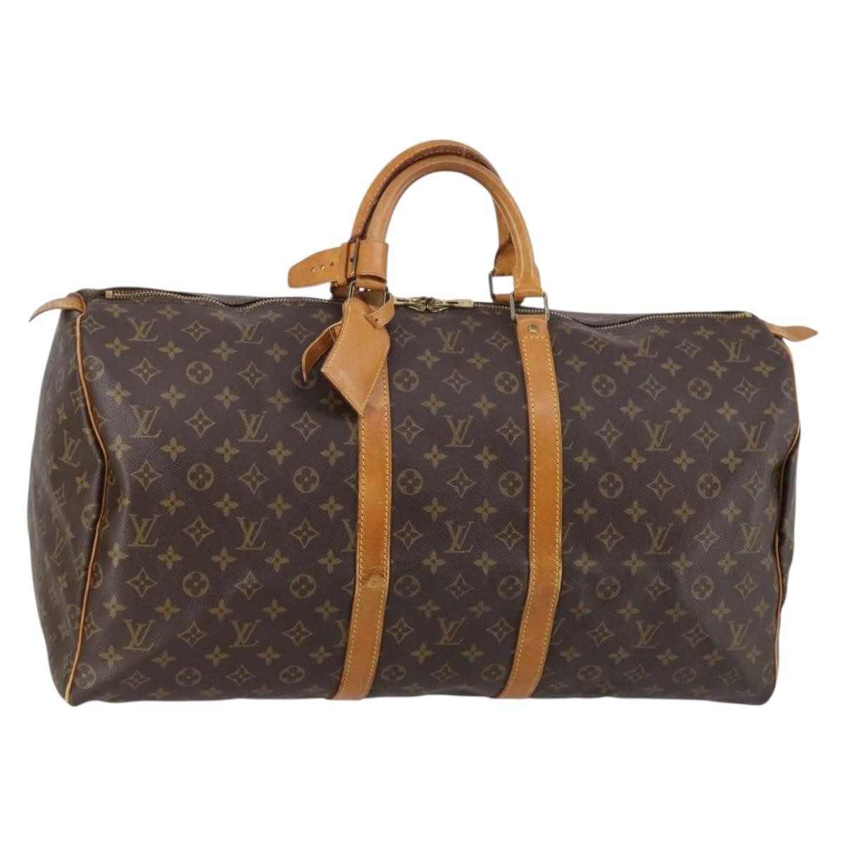Louis Vuitton Keepall Bag Monogram Canvas Brown Canvas Travel Bag