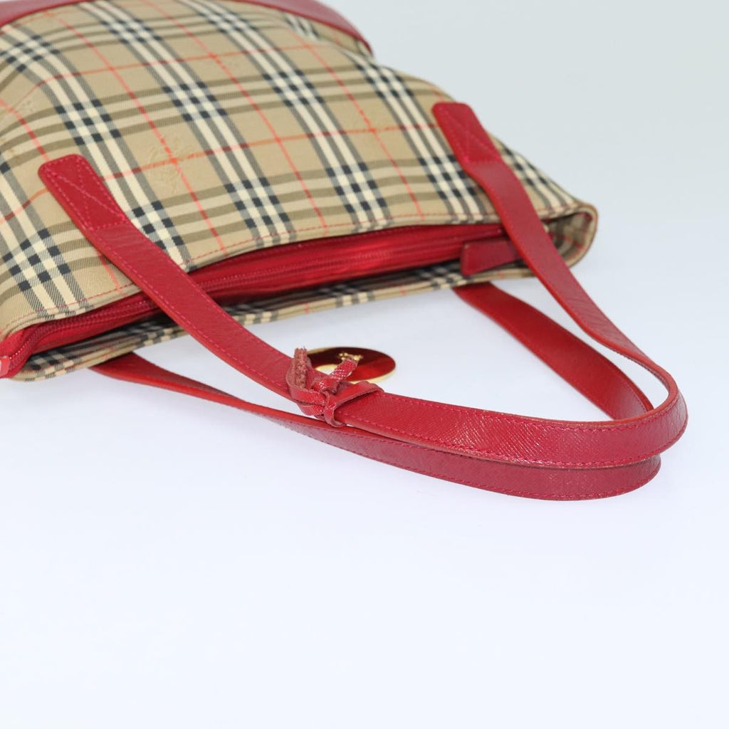 Burberry Nova Check Tote Canvas And Leather Beige Canvas Tote Bag