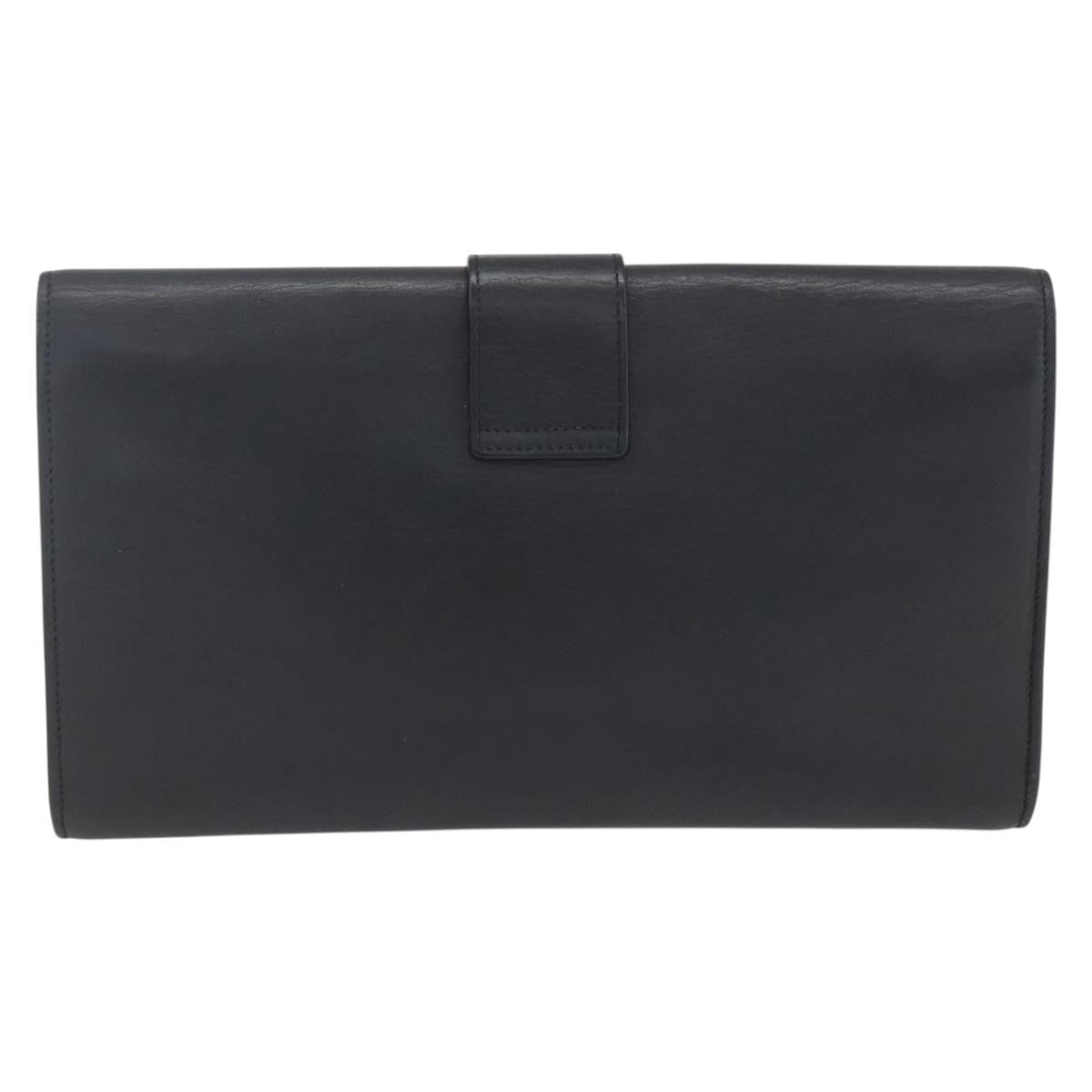 Saint Laurent Chyc Clutch Leather Black Leather Clutche & Pouche Bag (Pre-Owned)