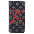 Louis Vuitton Brazza Long Bifold Wallet Monogram Comics Navy Canvas Wallets Accessory