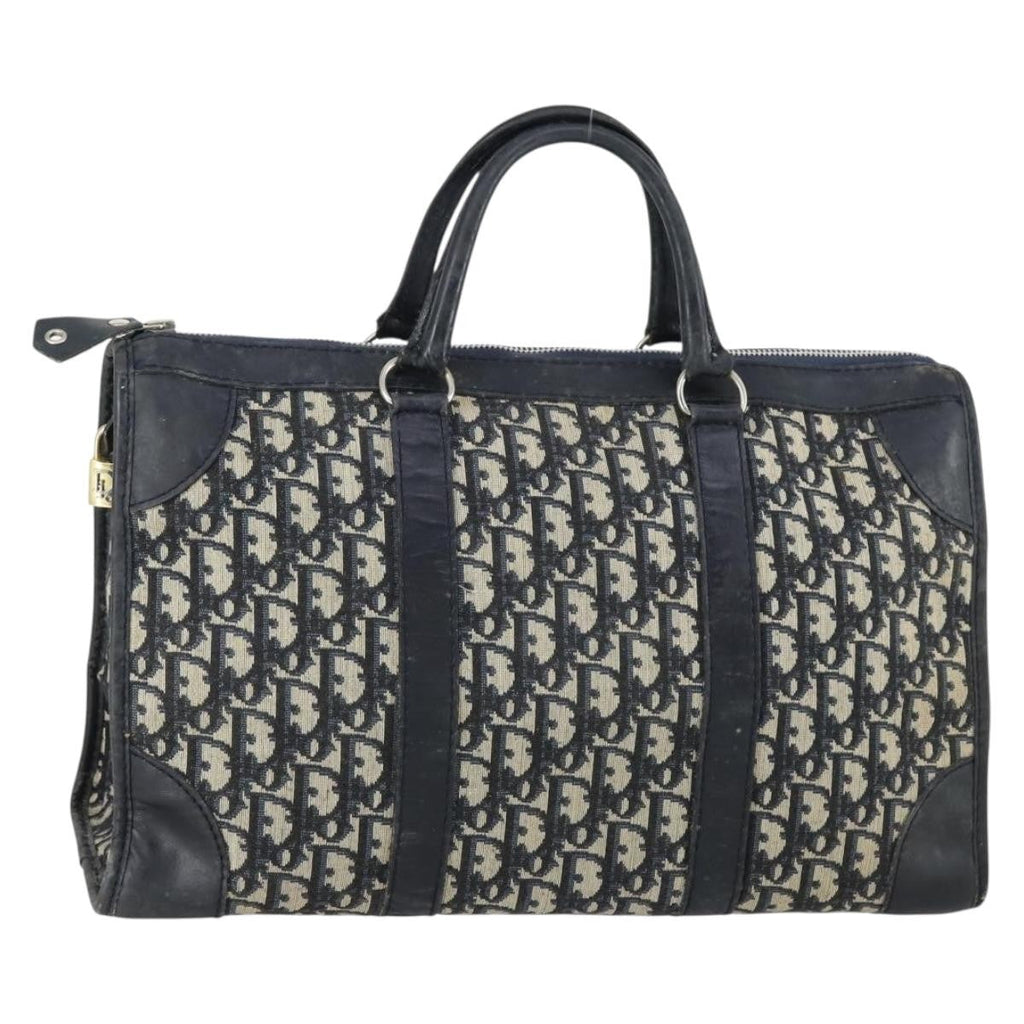 Christian Dior Vintage Trotter Boston Bag Canvas Navy Canvas Travel Bag Bag (Pre-Owned)