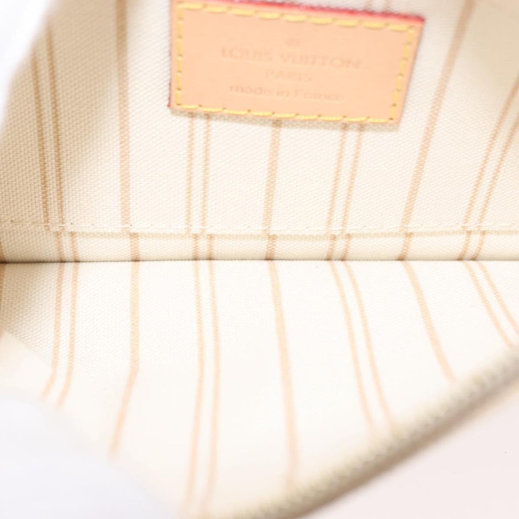 Louis Vuitton Neverfull Pochette Damier White Canvas Clutche & Pouche Bag
