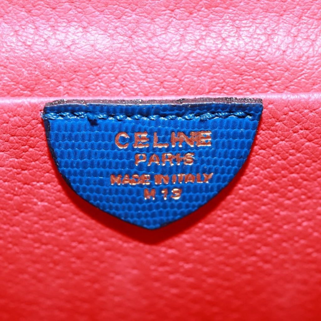 Celine Vintage Circle Logo Crossbody Bag Leather Blue Leather Shoulder Bag Bag