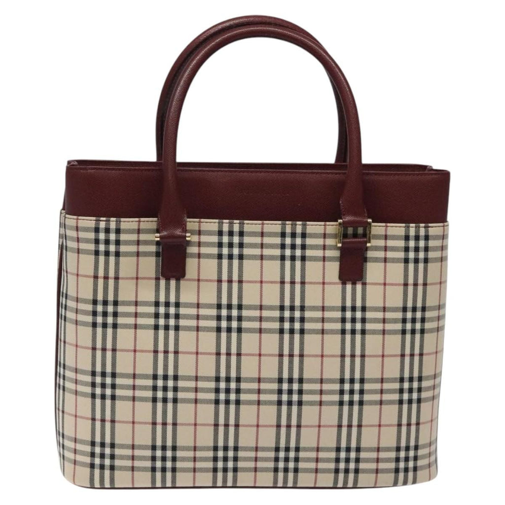 Burberry Nova Check Tote Canvas And Leather Beige Canvas Tote Bag