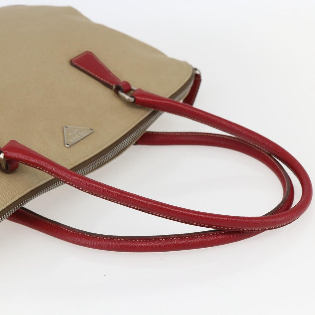 Prada Vintage Handbag Canvas Beige Canvas Handbag