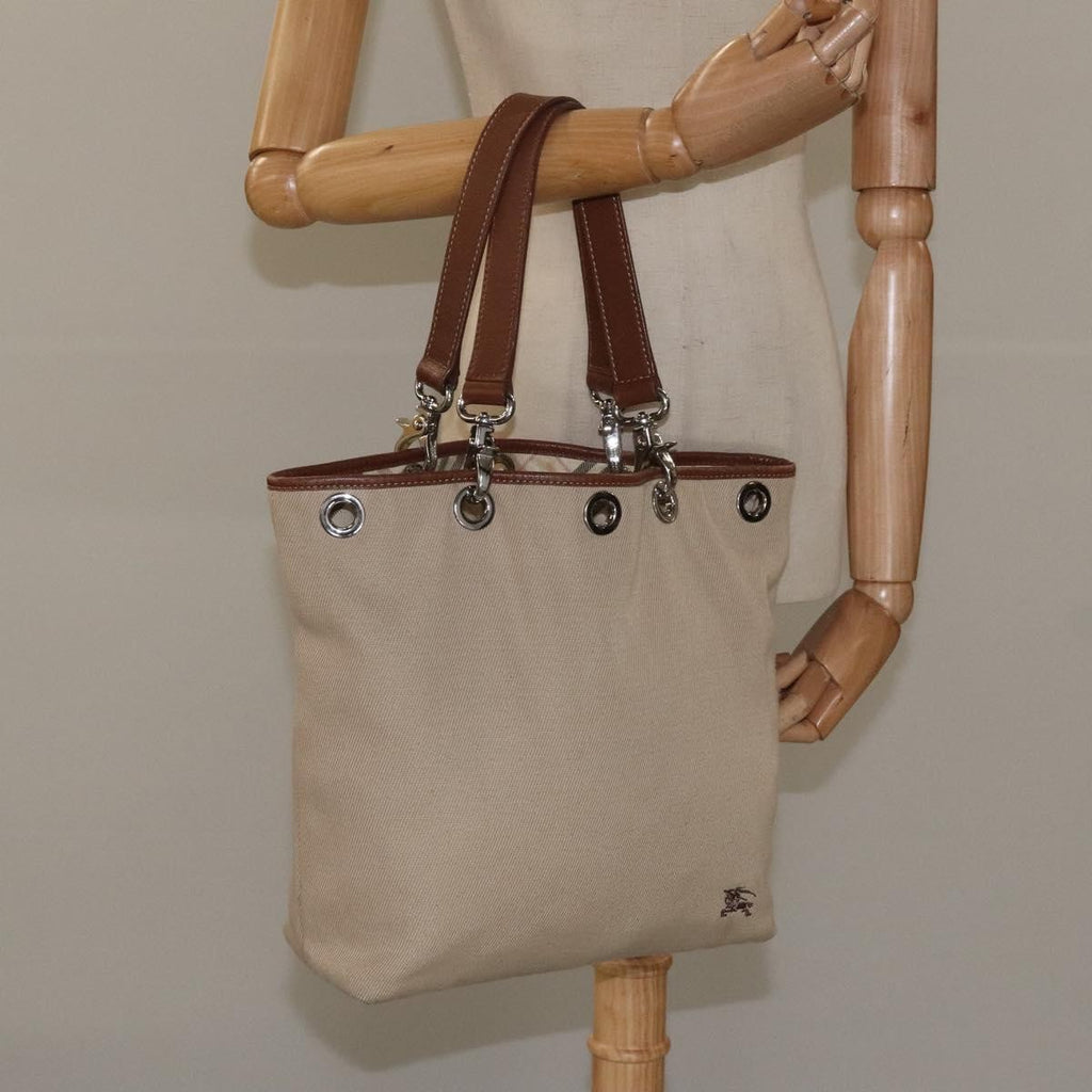 Burberry Nova Check Tote Canvas And Leather Beige Canvas Tote Bag