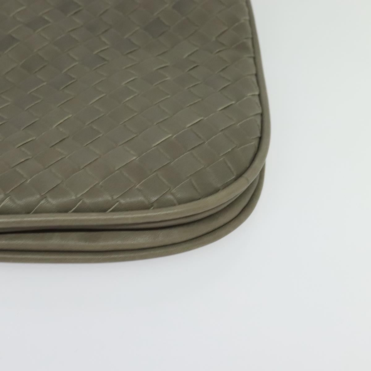 Bottega Veneta Vintage Flap Shoulder Bag Intrecciato Leather Gray Leather Shoulder Bag Bag