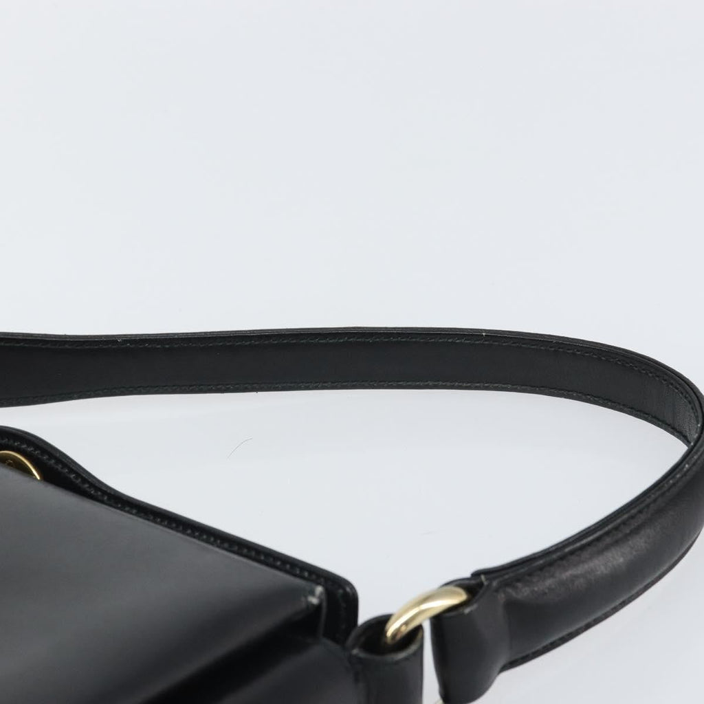 Gucci Vintage Handbag Leather Black Leather Handbag (Pre-Owned)