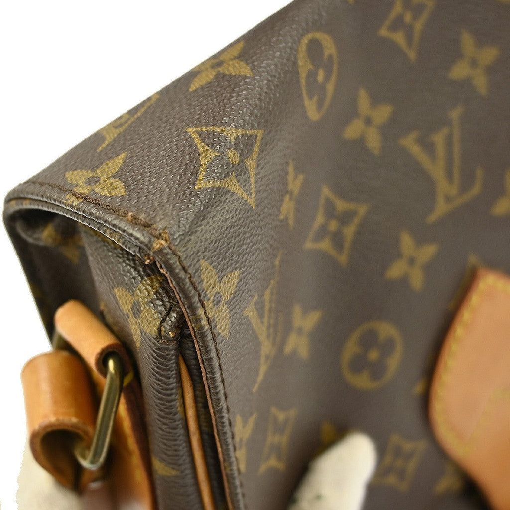 Louis Vuitton Cartouchiere Handbag Monogram Canvas Brown Canvas Shoulder Bag