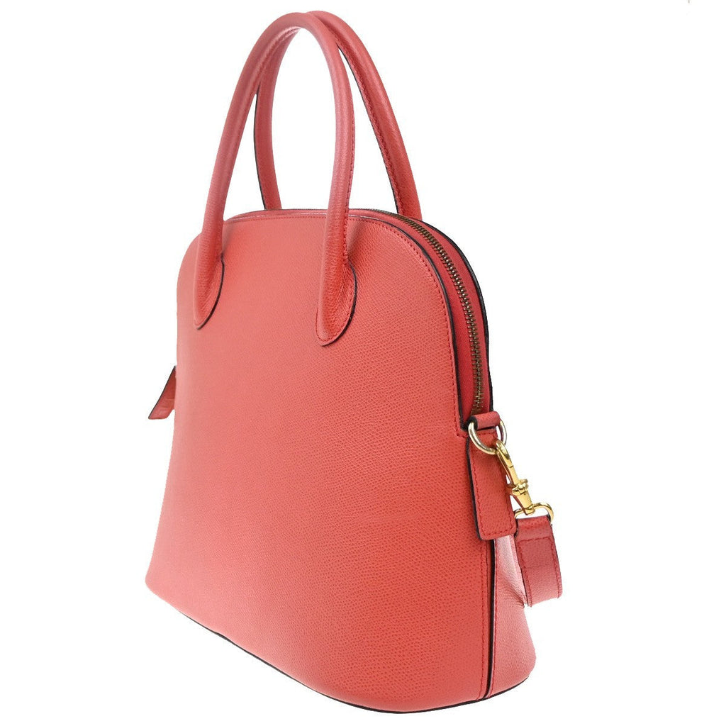 Celine Vintage Convertible Bowler Bag Leather Red Leather Handbag