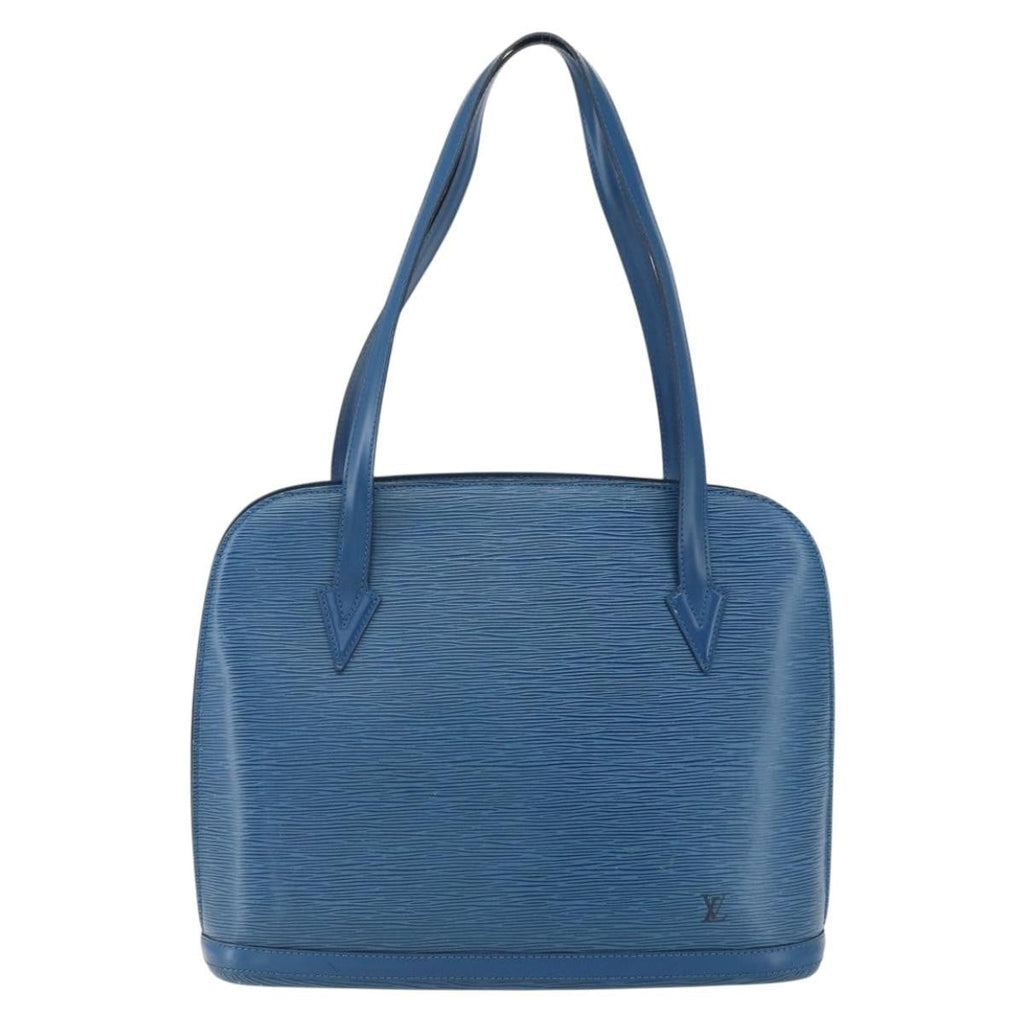 Louis Vuitton Lussac Handbag Epi Leather Blue Leather Shoulder Bag