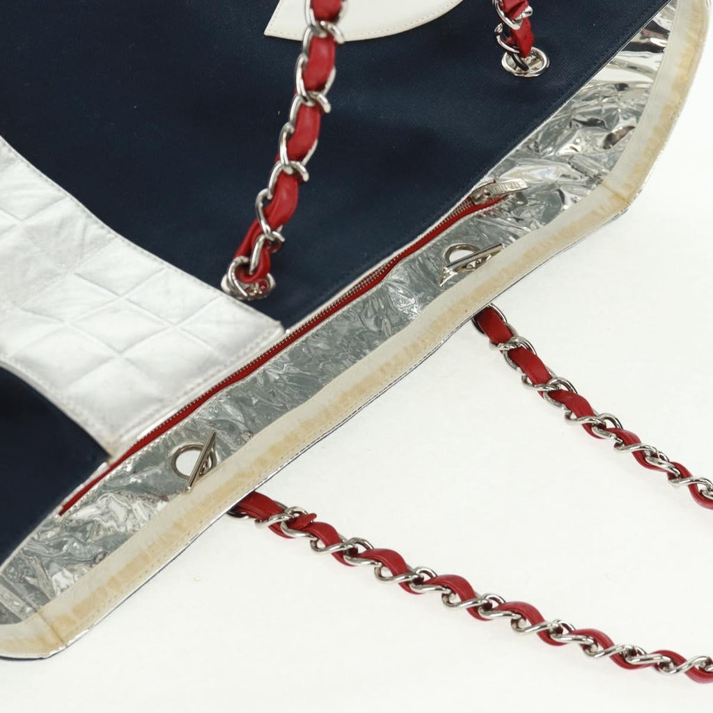 Chanel No.5 Tote Canvas And Leather Navy Canvas Tote Bag Bag