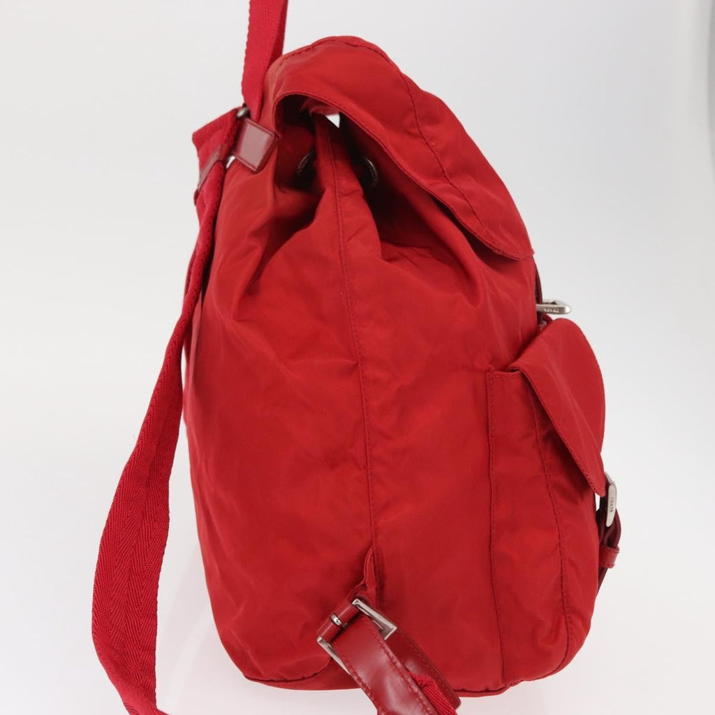 Prada Double Front Pocket Backpack Tessuto Red Nylon Backpack Bag