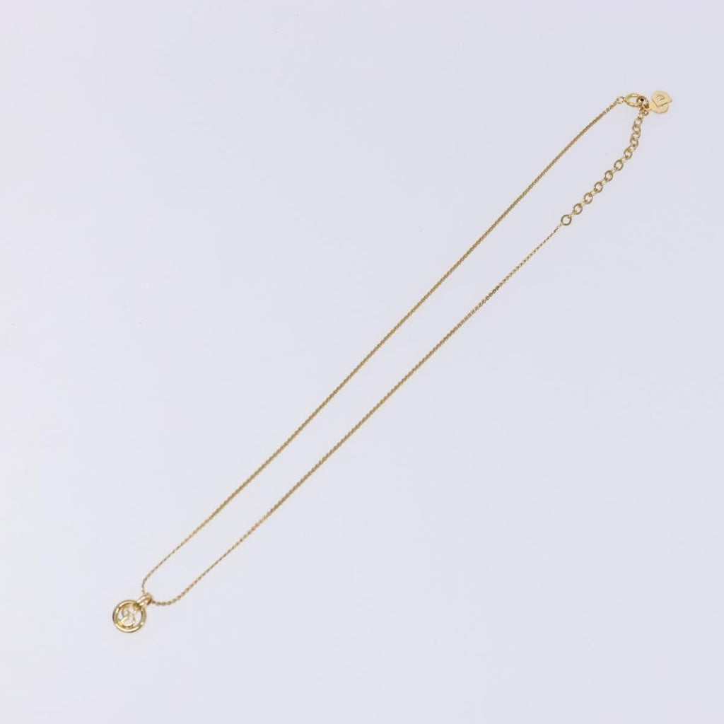 Christian Dior Cd Round Pendant Necklace Metal Gold Metal Necklace Jewelry (Pre-Owned)