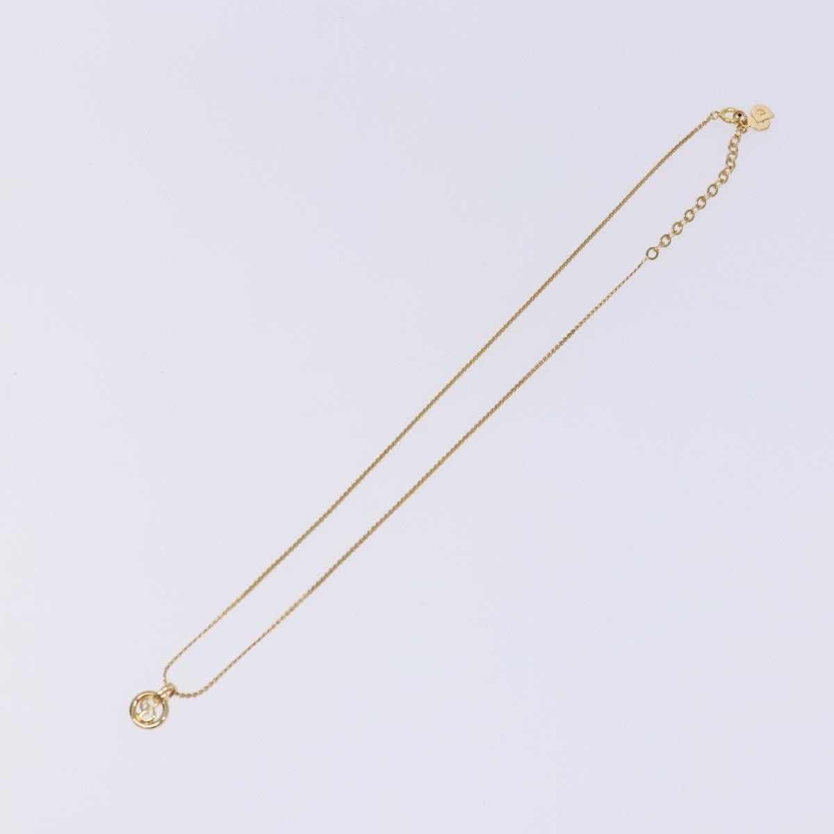 Christian Dior Cd Round Pendant Necklace Metal Gold Metal Necklace Jewelry (Pre-Owned)