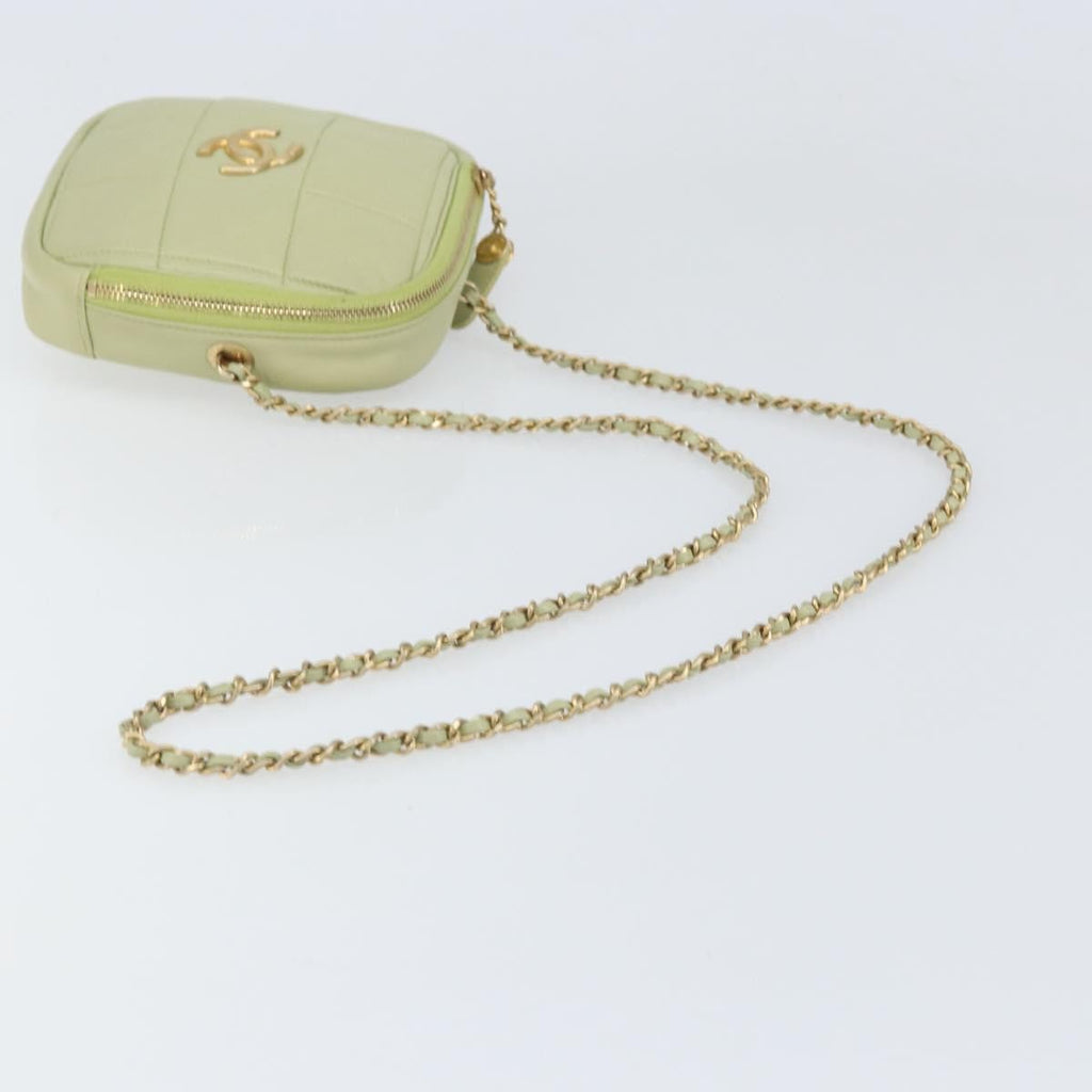 Chanel Diamond Chain Crossbody Bag Quilted Lambskin Green Leather Shoulder Bag Bag