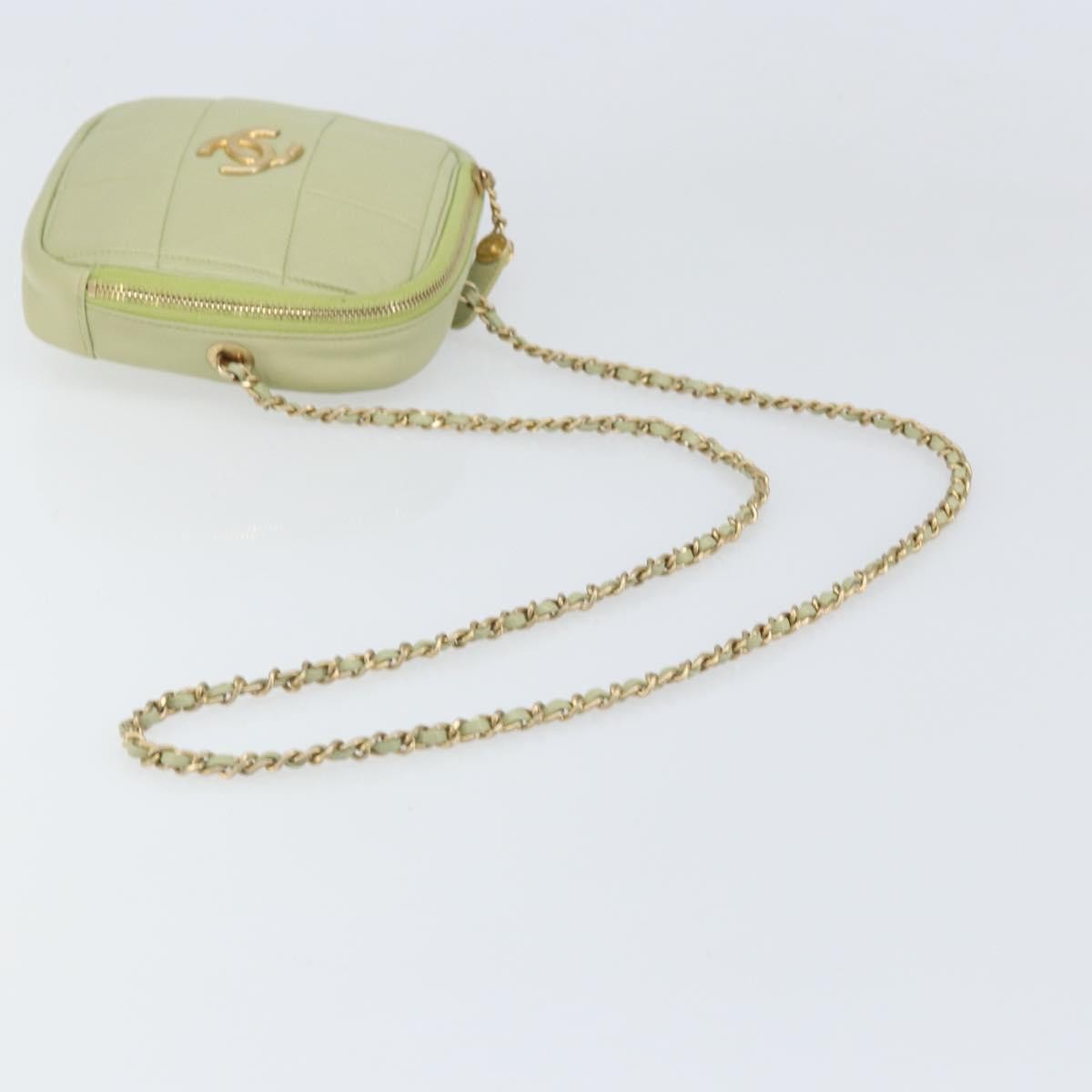 Chanel Diamond Chain Crossbody Bag Quilted Lambskin Green Leather Shoulder Bag Bag