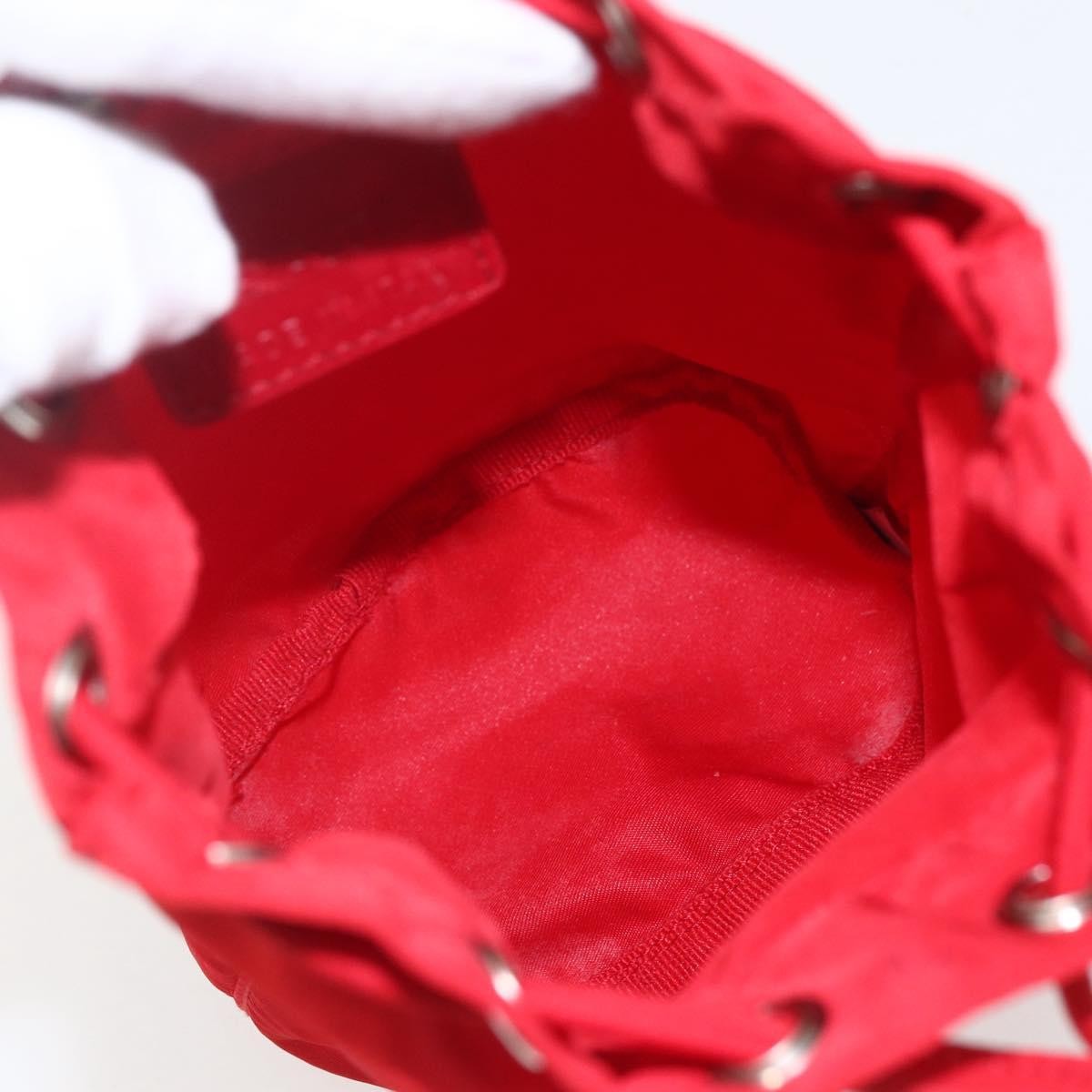 Prada Drawstring Wristlet Bucket Bag Tessuto Red Nylon Clutche & Pouche Bag