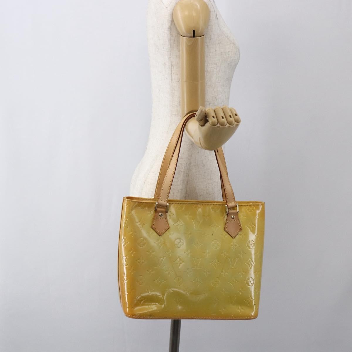 Louis Vuitton Houston Handbag Monogram Vernis Yellow Patent_Leather Tote Bag