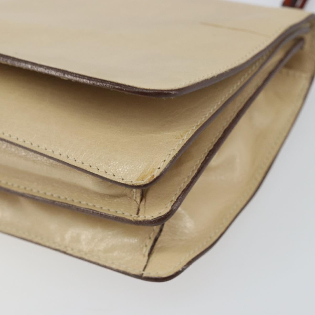 Prada Flap Shoulder Bag Leather Beige Leather Shoulder Bag Bag
