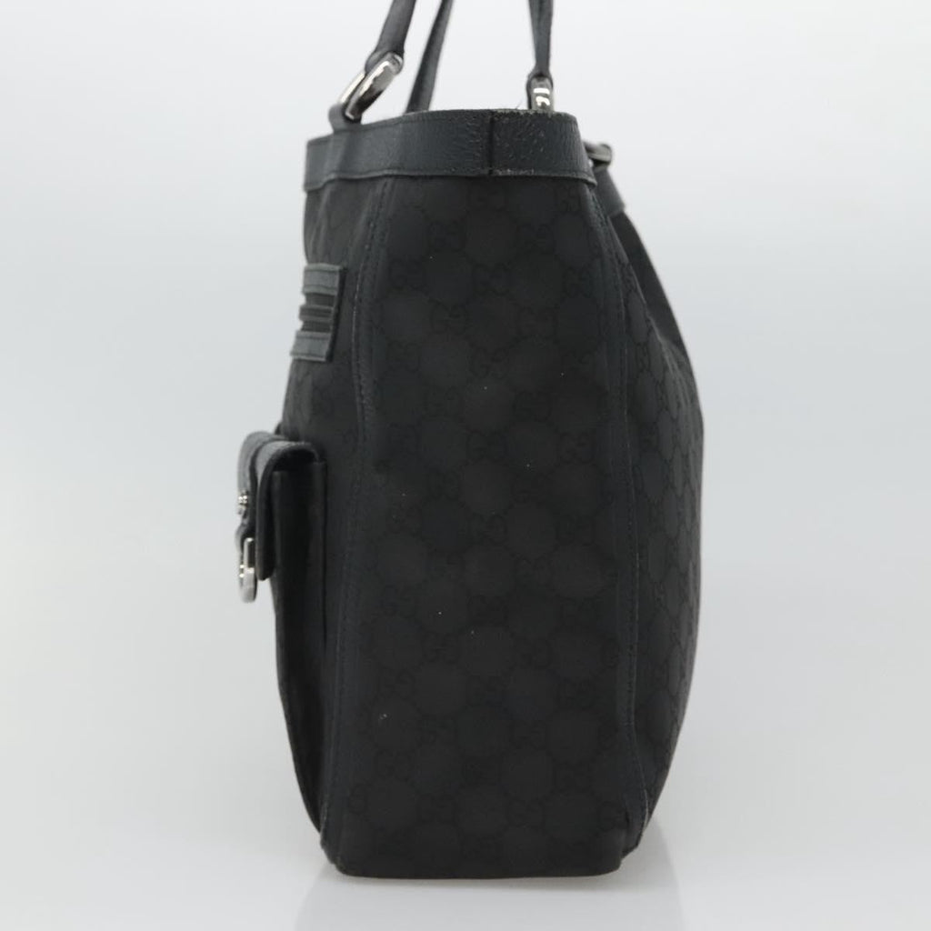 Gucci Abbey Pocket Tote Gg Canvas Black Canvas Tote Bag Bag (Pre-Owned)