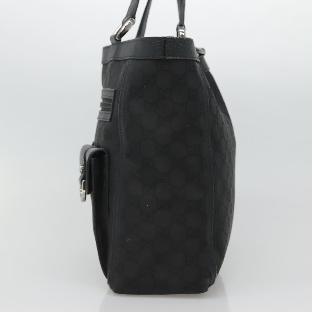 Gucci Abbey Pocket Tote Gg Canvas Black Canvas Tote Bag Bag (Pre-Owned)