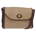 Celine Vintage Macadam Shoulder Bag Canvas And Leather Beige Canvas Shoulder Bag Bag
