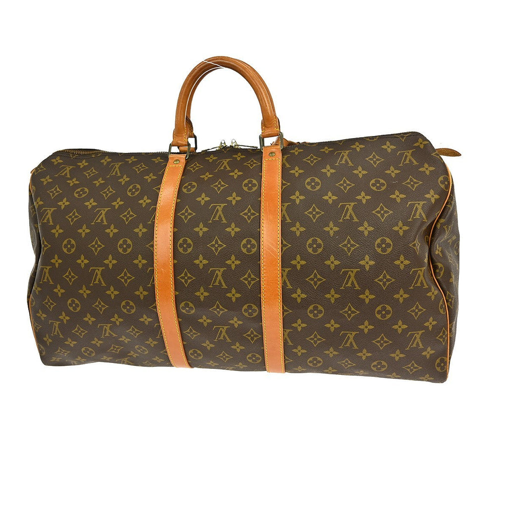 Louis Vuitton Keepall Bag Monogram Canvas Brown Canvas Travel Bag