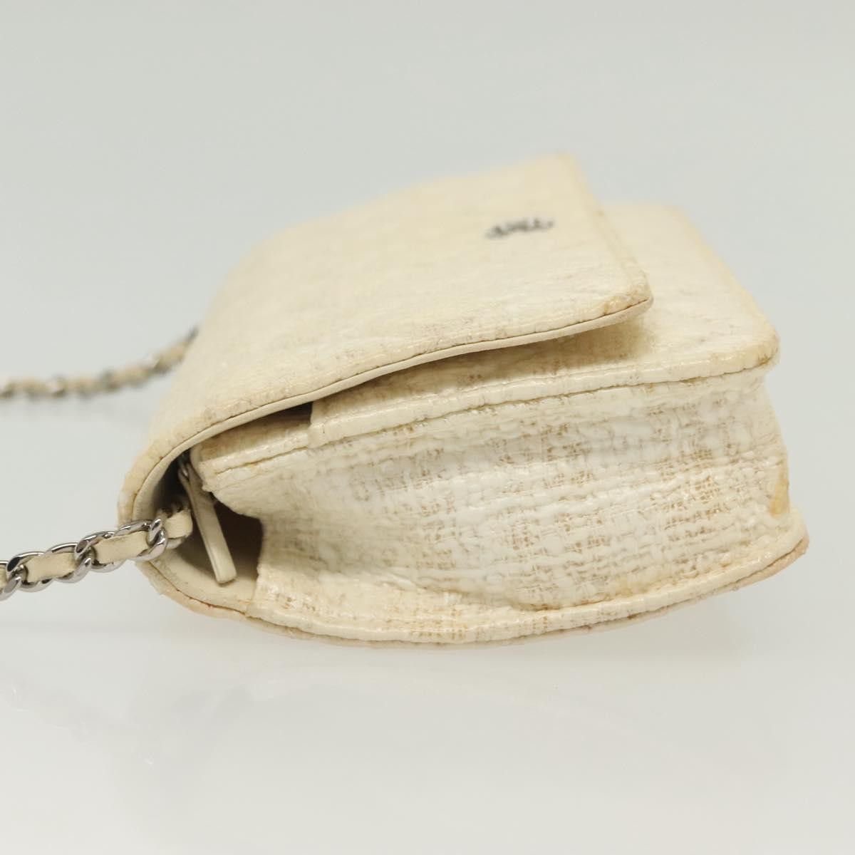 Chanel Wallet On Chain Tweed White Tweed Shoulder Bag Bag