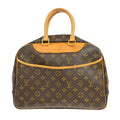 Louis Vuitton Deauville Handbag Monogram Canvas Brown Canvas Handbag