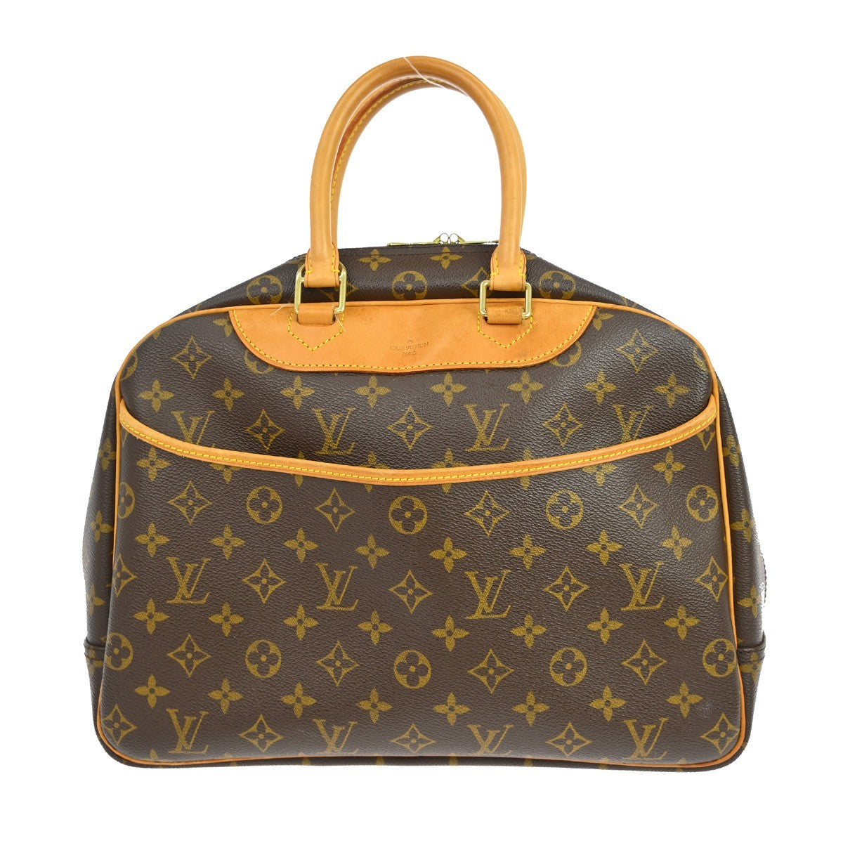 Louis Vuitton Deauville Handbag Monogram Canvas Brown Canvas Handbag