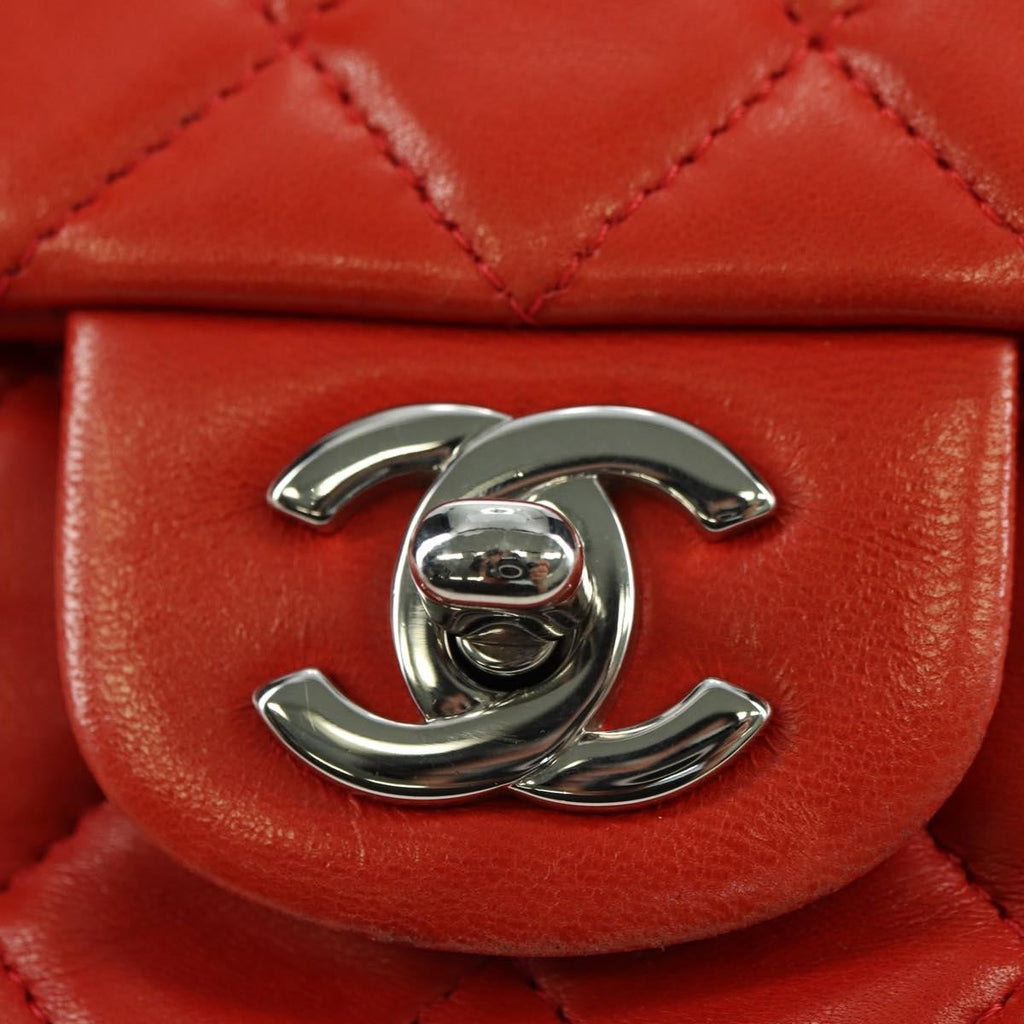 Chanel Flap Shoulder Bag Leather Red Leather Handbag