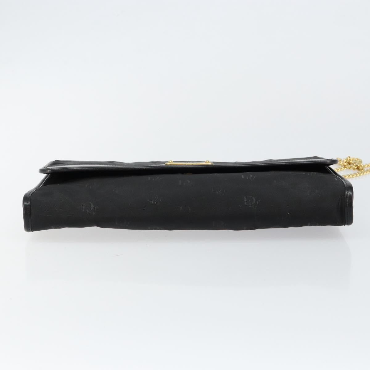Christian Dior Vintage Cd Chain Flap Shoulder Bag Diorissimo Canvas Black Nylon Shoulder Bag Bag (Pre-Owned)