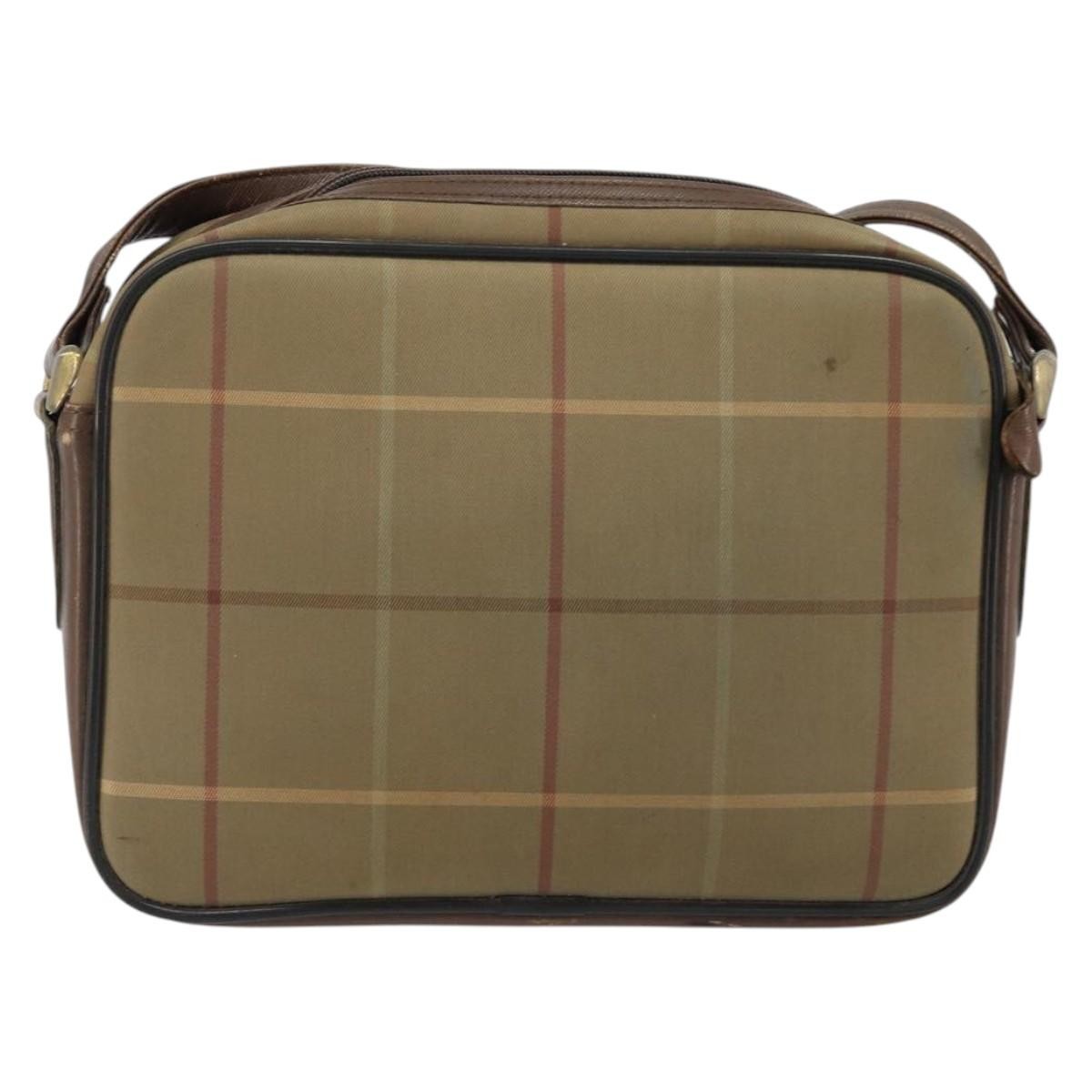 Burberry Nova Check Shoulder Bag Canvas Beige Canvas Shoulder Bag