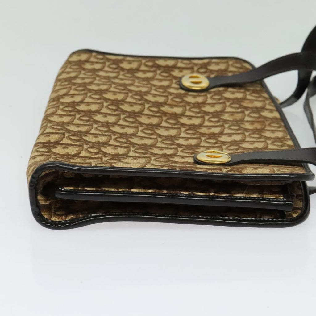 Christian Dior Vintage Trotter Handbag Canvas Brown Canvas Handbag (Pre-Owned)