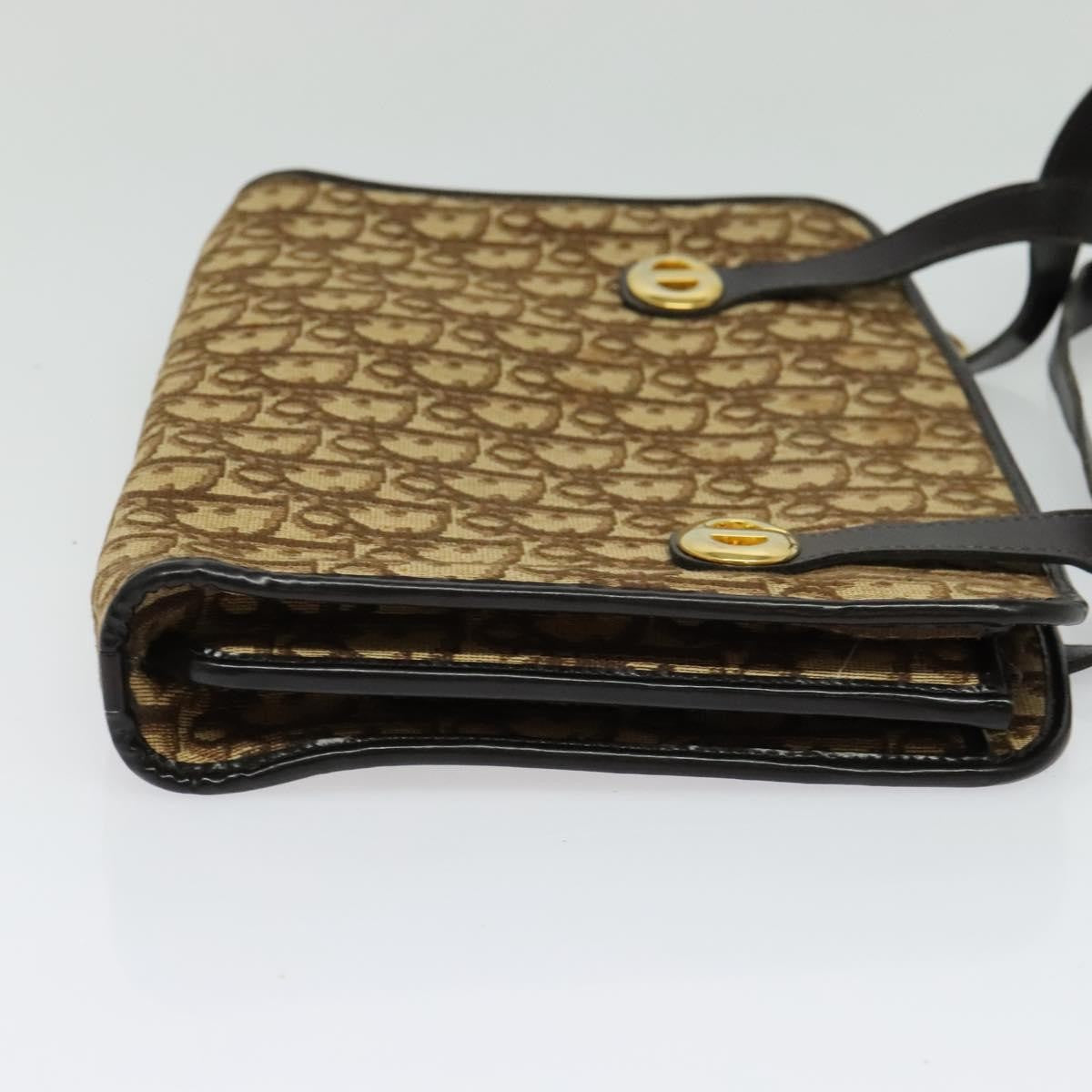 Christian Dior Vintage Trotter Handbag Canvas Brown Canvas Handbag (Pre-Owned)