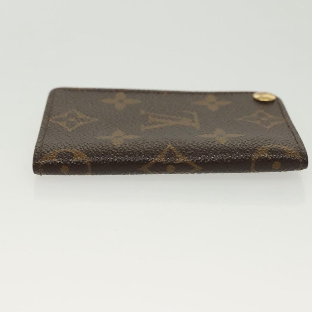 Louis Vuitton Porte Cartes Pression Card Case Monogram Canvas Brown Canvas Card Holders Accessory