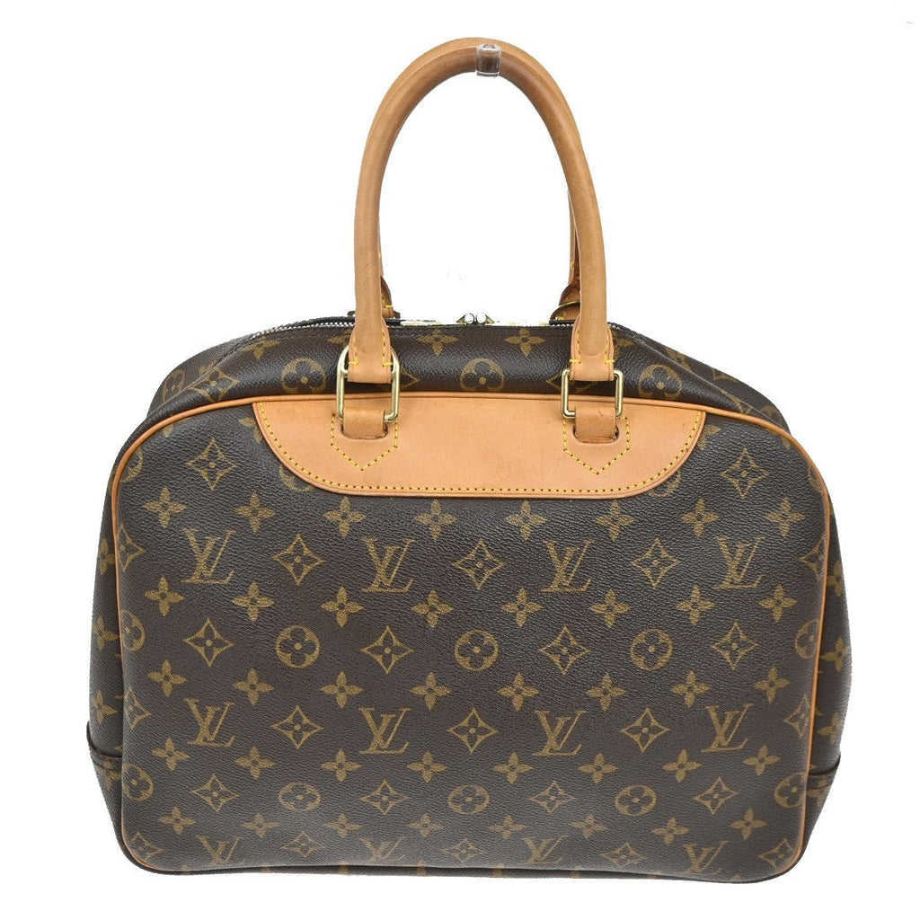 Louis Vuitton Deauville Handbag Monogram Canvas Brown Canvas Handbag
