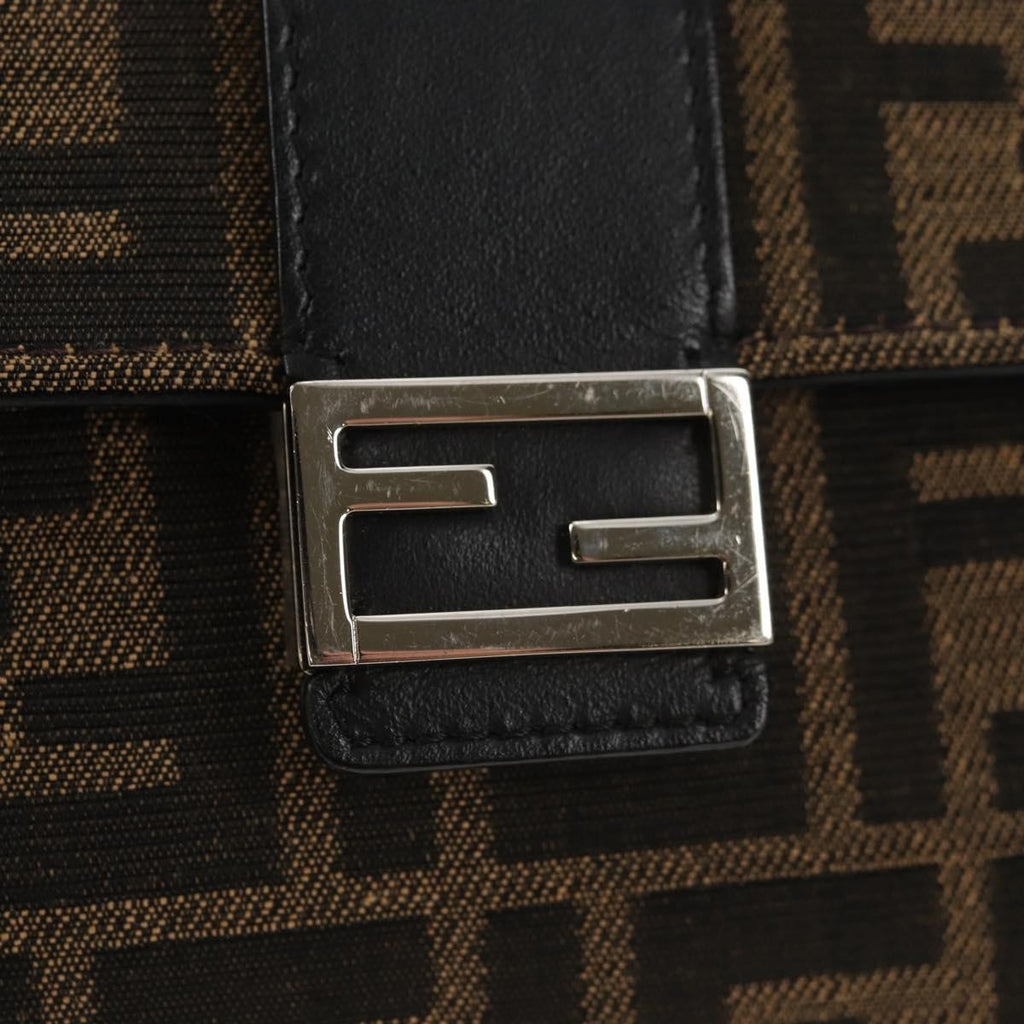 Fendi Baguette Convertible Belt Bag Zucca Canvas Black Canvas Bag
