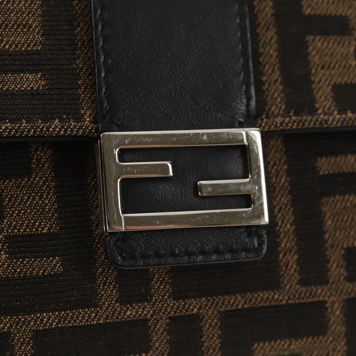Fendi Baguette Convertible Belt Bag Zucca Canvas Black Canvas Bag