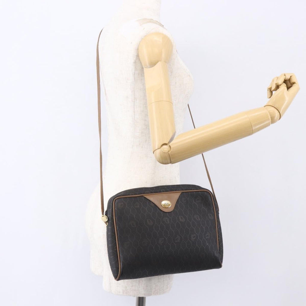Christian Dior Vintage Honeycomb Shoulder Bag Canvas Black Canvas Shoulder Bag Bag (Pre-Owned)