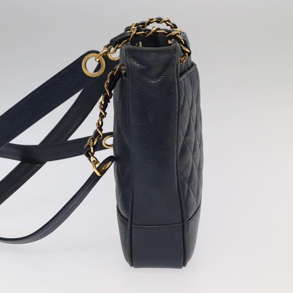 Chanel Vintage Shoulder Bag Leather Navy Leather Shoulder Bag Bag