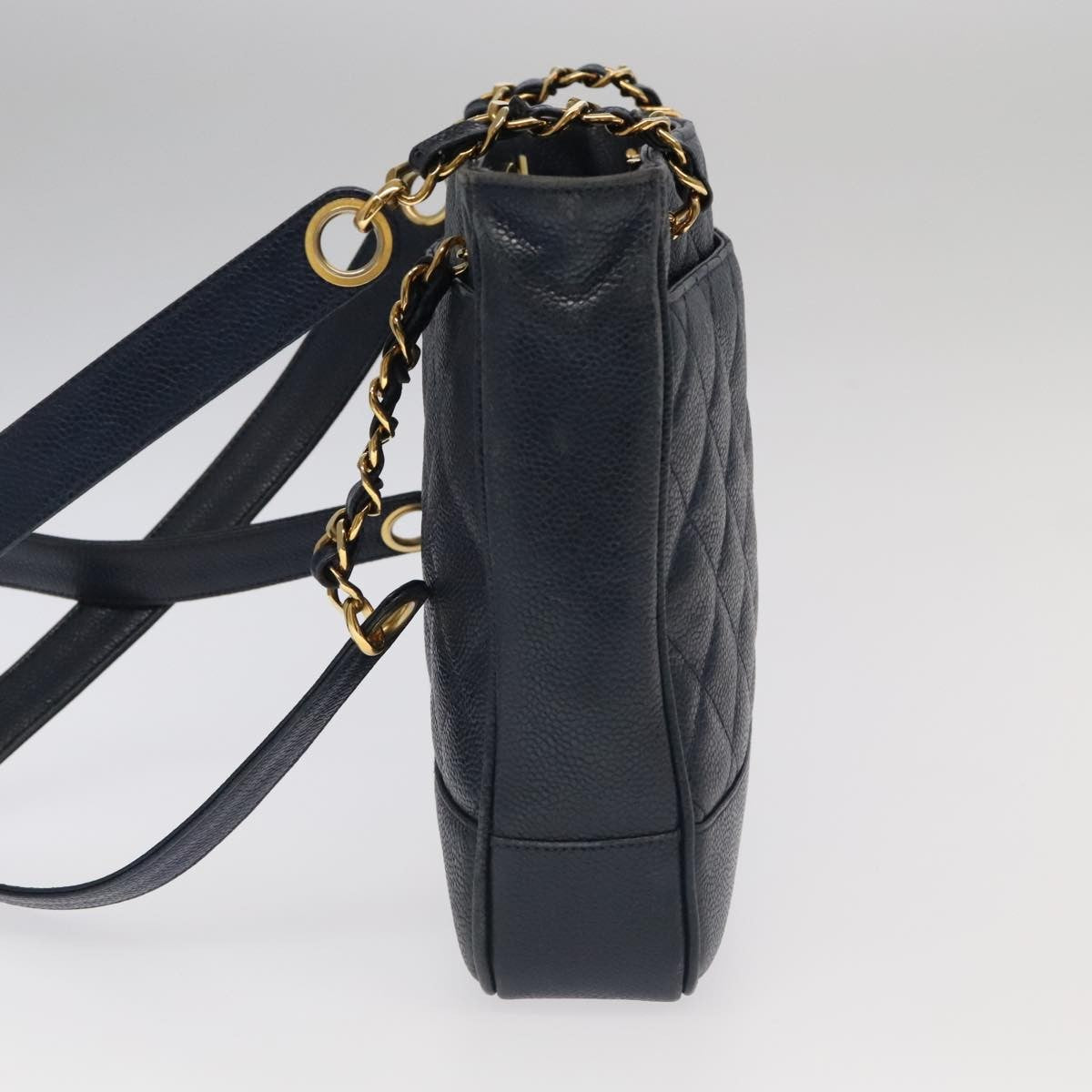 Chanel Vintage Shoulder Bag Leather Navy Leather Shoulder Bag Bag