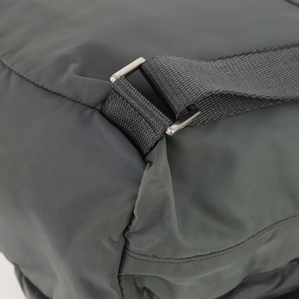 Prada Double Front Pocket Backpack Tessuto Gray Nylon Backpack Bag